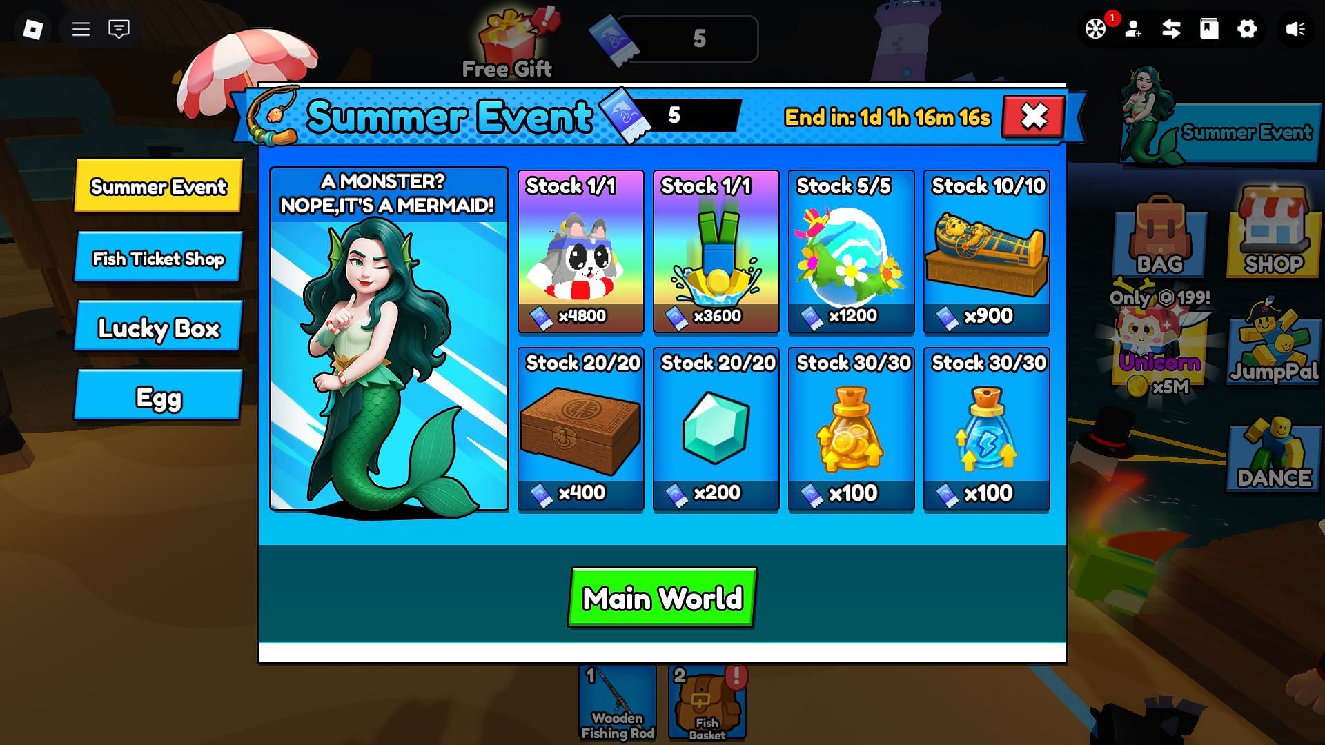 The Summer Event tab (Image via Roblox)